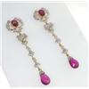 Image 3 : 14K Yellow Gold Tourmaline & Diamond Earrings.