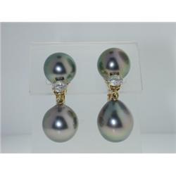 Craig Drake 18K Yellow Gold Pearl Diamond Earrings!