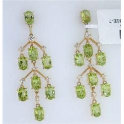 Laura Munder 18K Yellow Gold Peridot  Diamond Earrings!