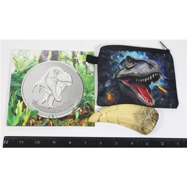 2016 1/4OZ TYRANNOSAURUS REX #19, $20 FINE SILVER