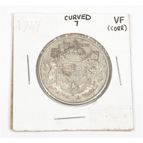 1947 CANADA HALF DOLLAR SILVER COIN .3 OZ PURE SIL