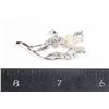 Image 1 : STERLING SILVER FLORAL MOTIF BROOCH