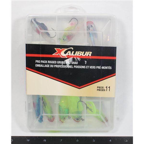 NEW 11PC RIGGED GRUBS AND SHAD KIT