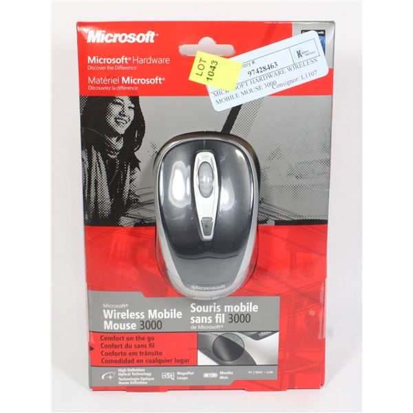 MICROSOFT HARDWARE WIRELESS MOBILE MOUSE 3000