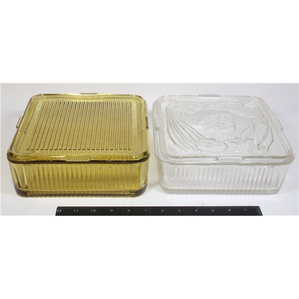 LOT OF 2 VINTAGE SQUARE CASSEROLE DISHES