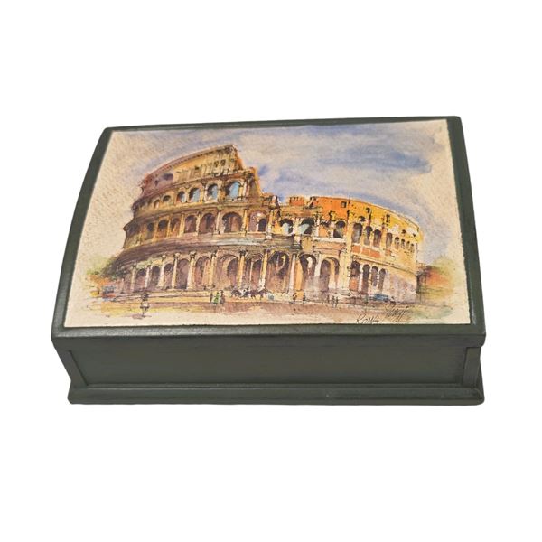 #24 HAND CRAFTED STILE ITALY WOOD TRINKET BOX