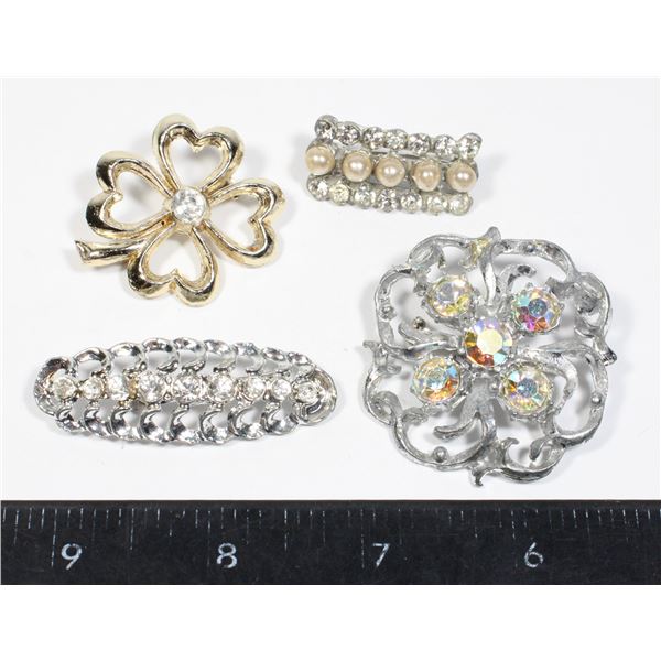 LOT OF 4 BROOCHES: 1 REPLICA OF 1940 HOUSE OF