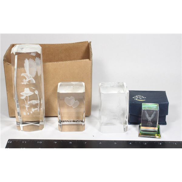 BUNDLE OF CRYSTAL GLASS WILDLIFE/LOVE