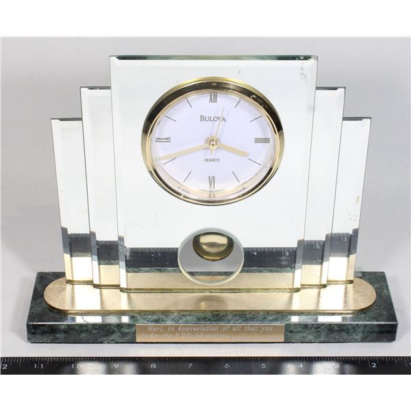 BULOVA MANTEL CLOCK INSCRIBED