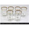 Image 1 : LOT OF 6 SHOT GLASSES WITH GOLD BAND DESIGN