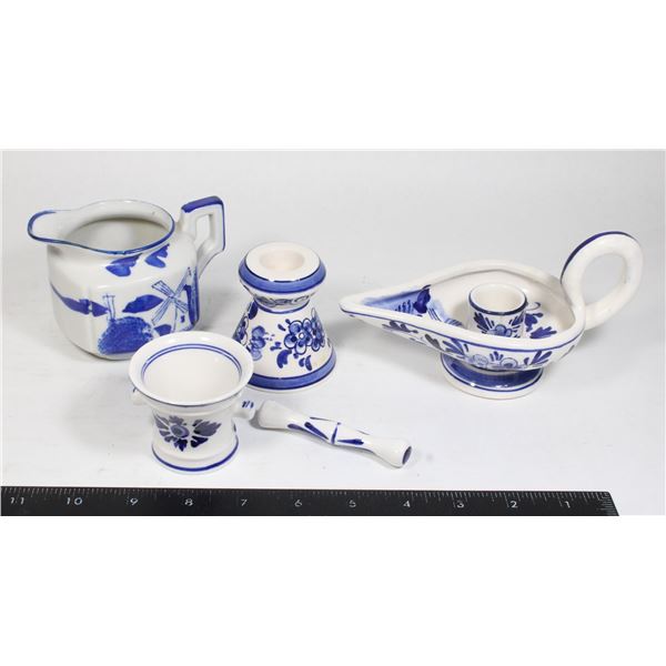 LOT OF UNIQUE HAND PAINTED DISHES