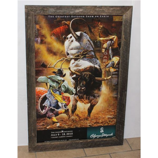 RUSTIC BARNWOOD FRAMED CALGARY STAMPEDE
