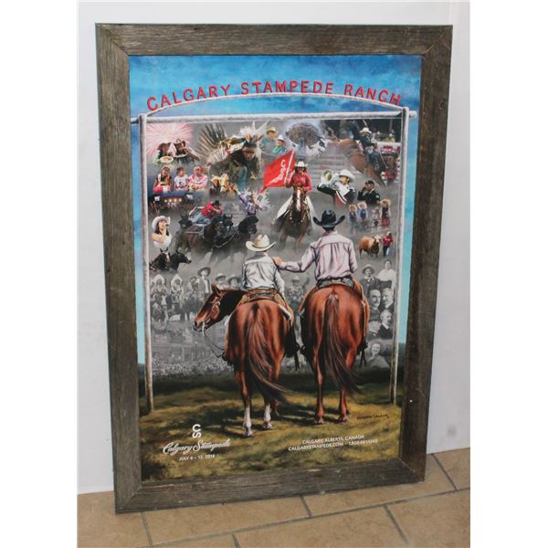 RUSTIC BARNWOOD FRAMED CALGARY STAMPEDE