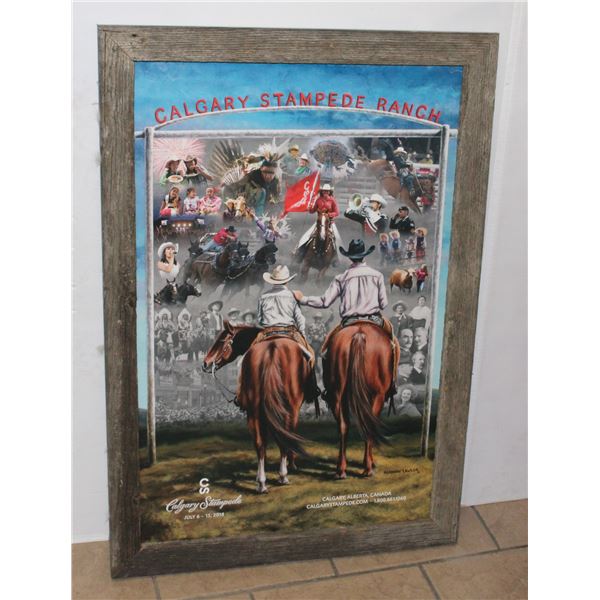 RUSTIC BARNWOOD FRAMED CALGARY STAMPEDE