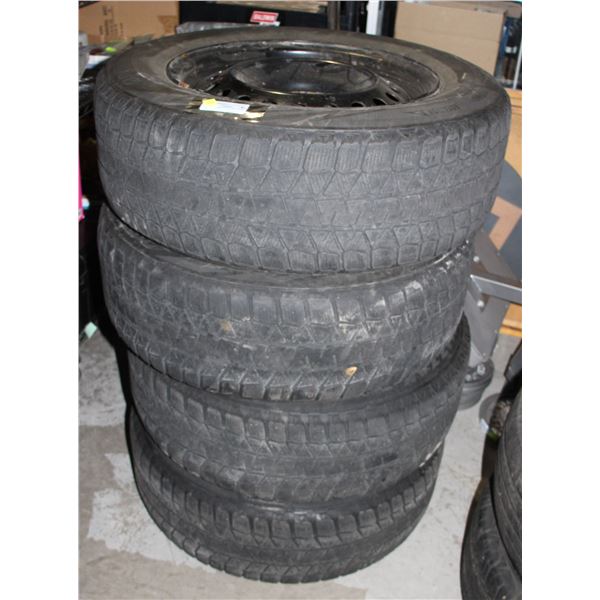 FOUR BRIDGESTONE TIRES WITH RIMS