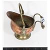 Image 1 : LION EMBOSSED COPPER ANTIQUE KETTLE PORCELAIN
