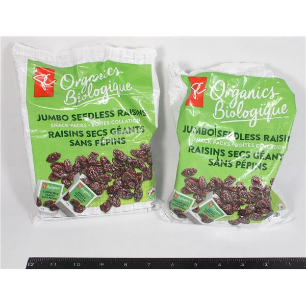 TWO PACKS OF PC ORGANICS JUMBO SEEDLESS RAISINS