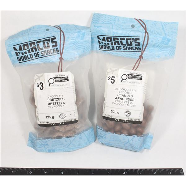 MARCOS SNACKS PRETZELS 125G + PEANUTS 225G