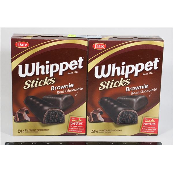 PAIR OF WHIPPET STICKS BROWNIE (2 X 250G)