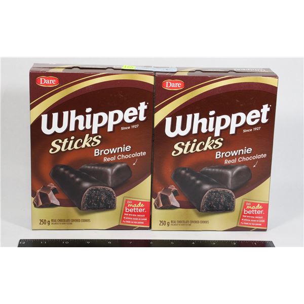 PAIR OF WHIPPET STICKS BROWNIE (2 X 250G)
