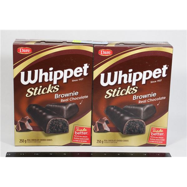 PAIR OF WHIPPET STICKS BROWNIE (2 X 250G)