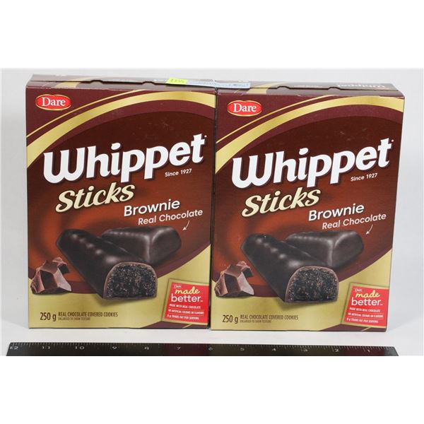 PAIR OF WHIPPET STICKS BROWNIE (2 X 250G)