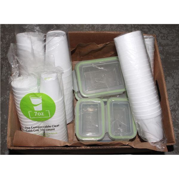 BIG LOT OF GLASSLOCK & STYROFOAM CUPS