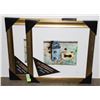 Image 1 : TWO NEW 16" X 16" BRASS COLOUR PICTURE FRAMES