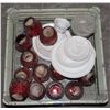 Image 1 : COMMERCIAL DISH RACK FULL OF CANDLE HOLDERS