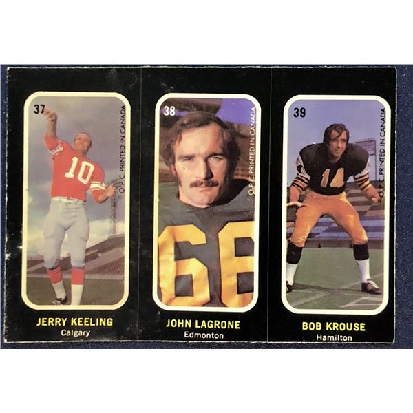 1972 O-PEE-CHEE CFL FOOTBALL INSERT STICKERS - JERRY KEELING