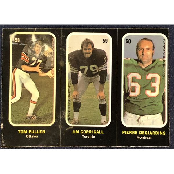 1972 O-PEE-CHEE CFL FOOTBALL INSERT STICKERS - JIM CORRIGALL (HOF)