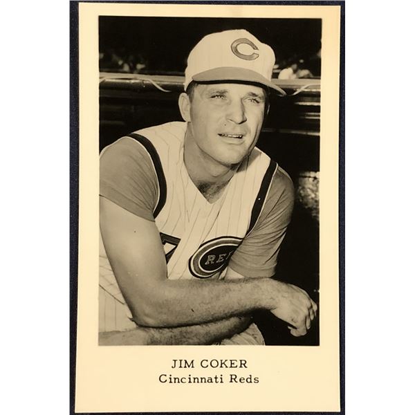 1965 CINCINNATI REDS 5.5"x3.5" PUBLICITY GLOSSY - JIM COKER