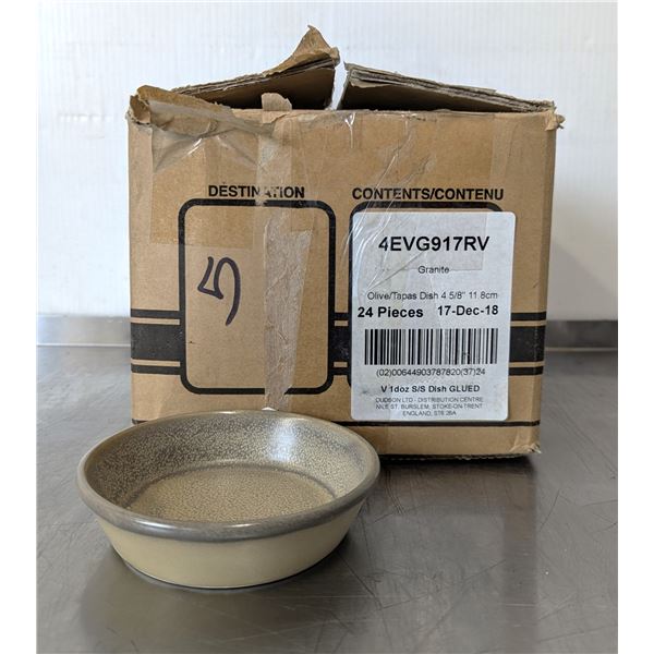 4-5/8" Granite Olive/Tapas Dishes, Dudson 4EVG917RV - Lot of 23