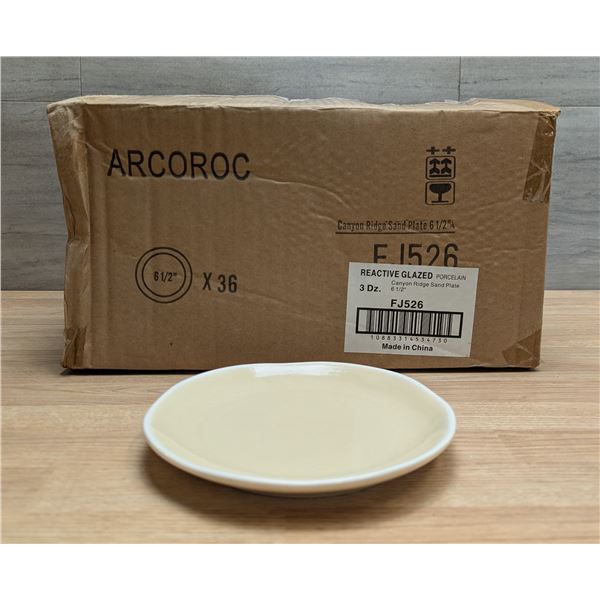 Canyon Ridge 6.5" Sand Plates, Arcoroc FJ526 - Lot of 36