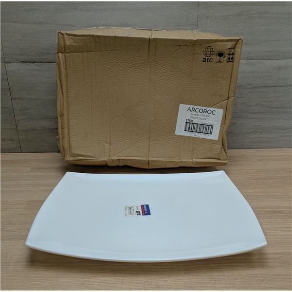 Opal Delice 13.75" x 10" White Platters, Arcoroc E7836 - Lot of 12