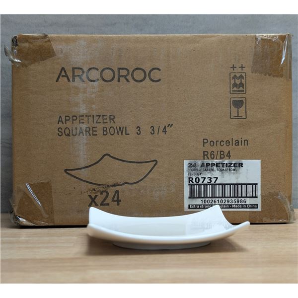 Appetizer 3-3/4" Square Porcelain Plates, Arcoroc R0737 - Lot of 24