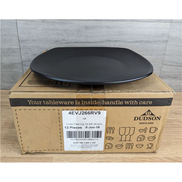 Evo Jet 10-1/4" Square Chef's Plates, Dudson 4EV266RV9 - Lot of 24 (2 Cases)