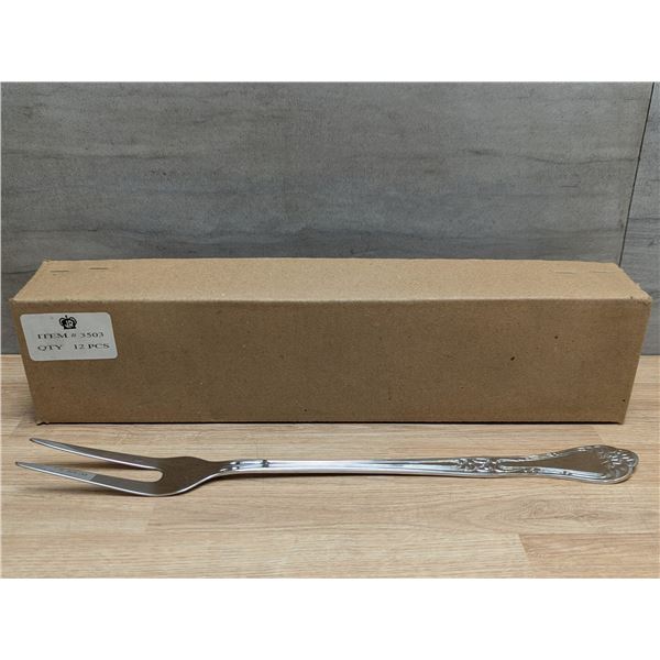 13" Heavy-Gauge Stainless Steel Carving/Pot Forks - Lot of 12
