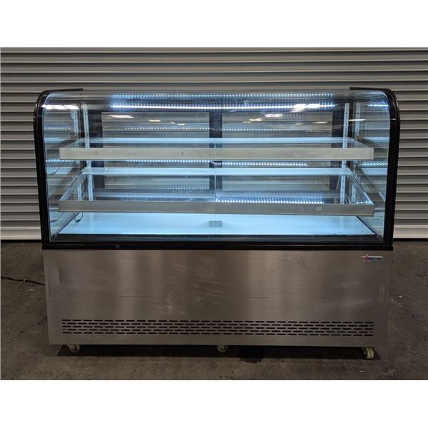 60" Curved Glass Stainless Steel Dry Bakery Case, Omcan 47104