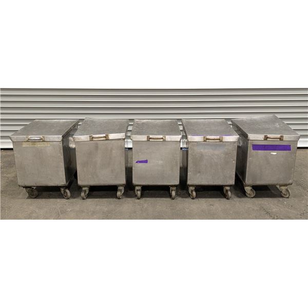 Stainless Steel Ingredient Bins On Casters - Lot of 5