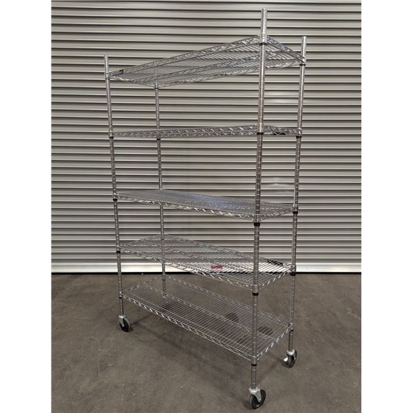 47" x 18" Wire Shelving Unit W/Wheels