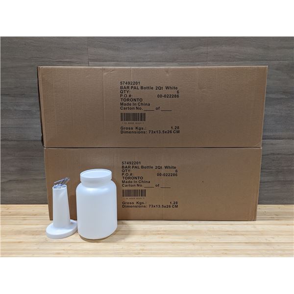 2qt Containers with Pourers, White - Lot of 12 (2 Boxes)