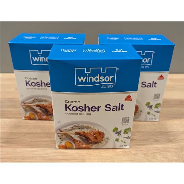 Windsor Kosher Salt, 1.36kg - Lot of 3