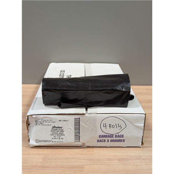 Array 35" x 50" Strong Garbage Bags - Lot of 4 Rolls