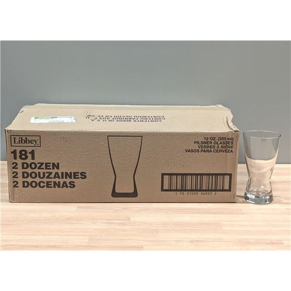 Libbey 181 12oz Pilsner Glasses - Lot of 23