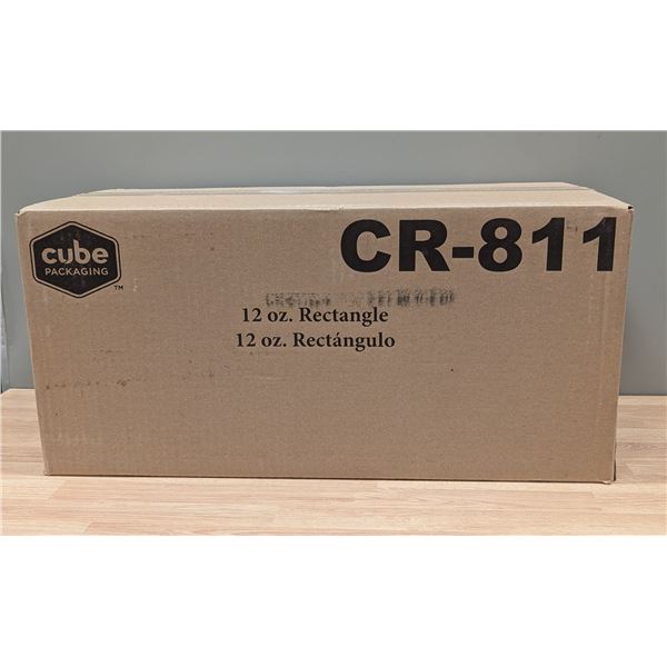 Cube Packaging CR-811 12oz Rectangle Container with Lid - Lot of 1 Case