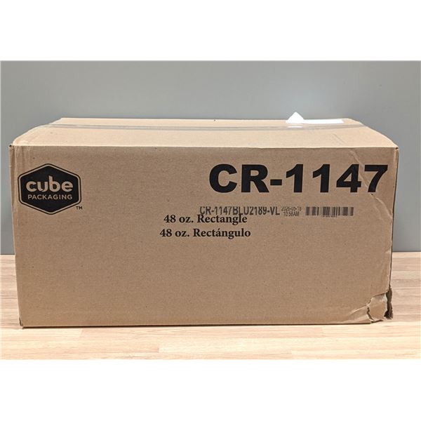 Cube Packaging CR-1147 48oz Rectangle Container with Lid - Lot of 1 Case