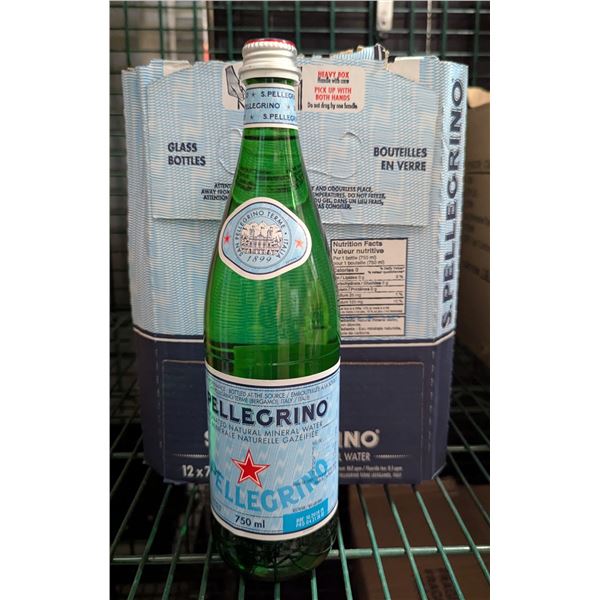 S.Pellegring Carbonated Natural Mineral Water 750mL - Lot of 12