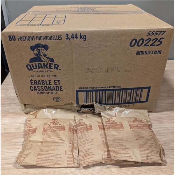 Quaker Instant Oatmeal, Maple & Brown Sugar - Lot of Approx. 40