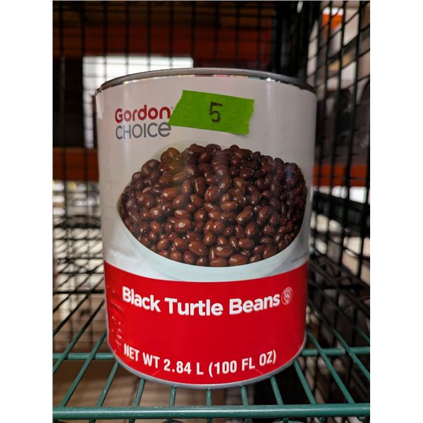 Gordon Choice Black Turtle Beans, 2.84L - Lot of 5